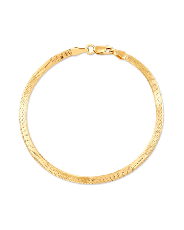 Herringbone Chain Bracelet in 18k Yellow Gold Vermeil image number 0
